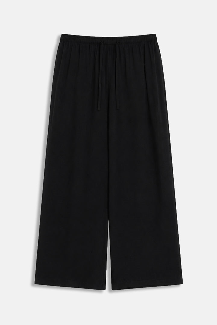 BLACK FLOWY LONG PANTS