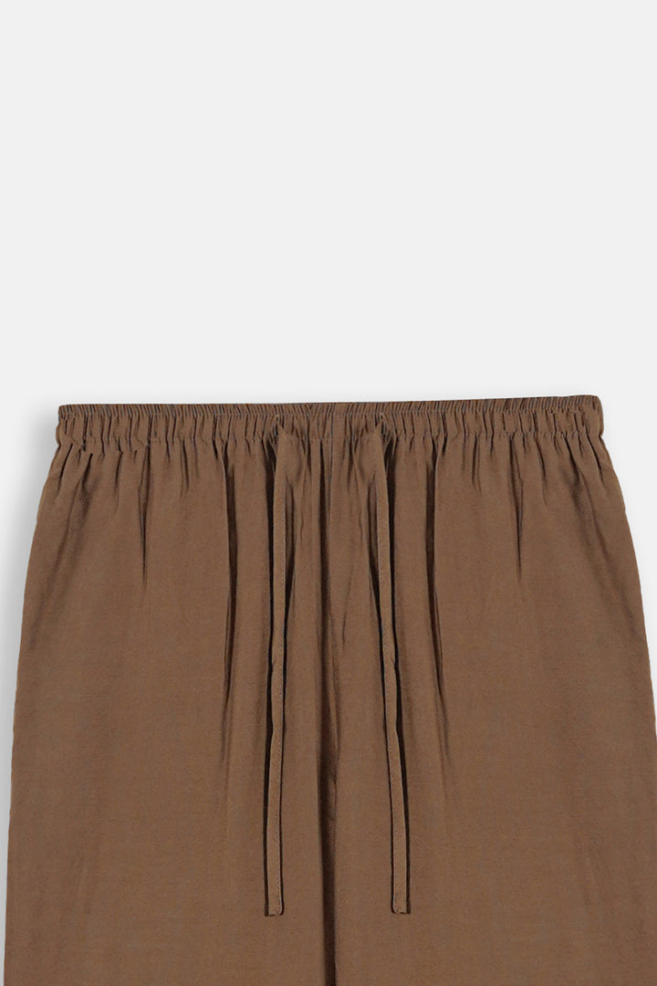 BROWN FLOWY LONG PANTS