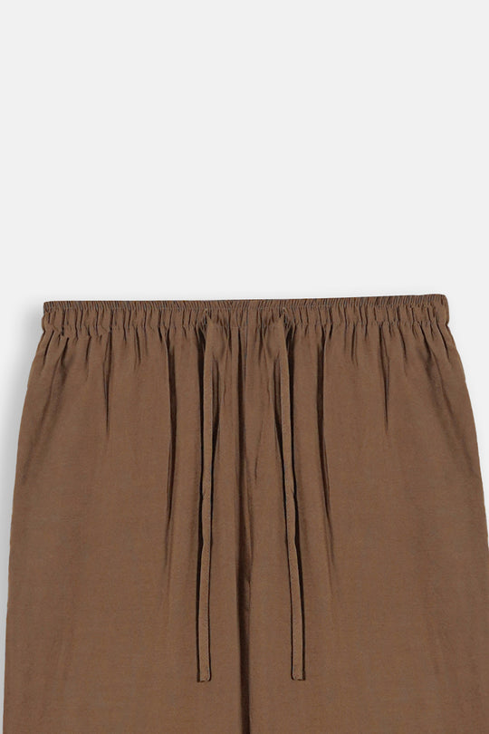 BROWN FLOWY LONG PANTS