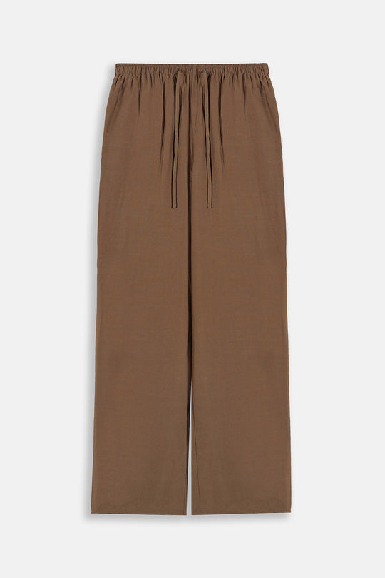 BROWN FLOWY LONG PANTS