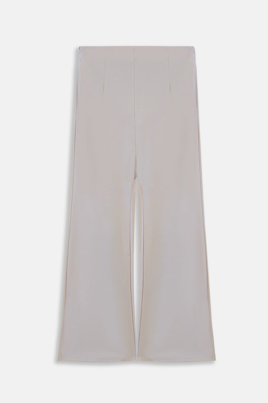 CREAM WIDE FLARE PANTS