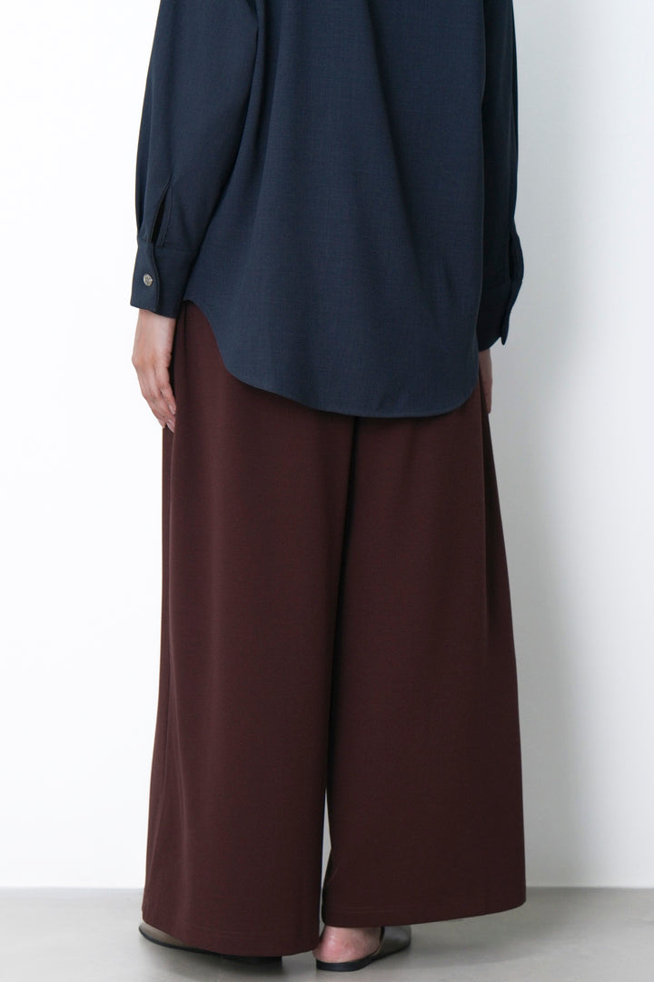 BROWN DEEP PLEAT PANTS