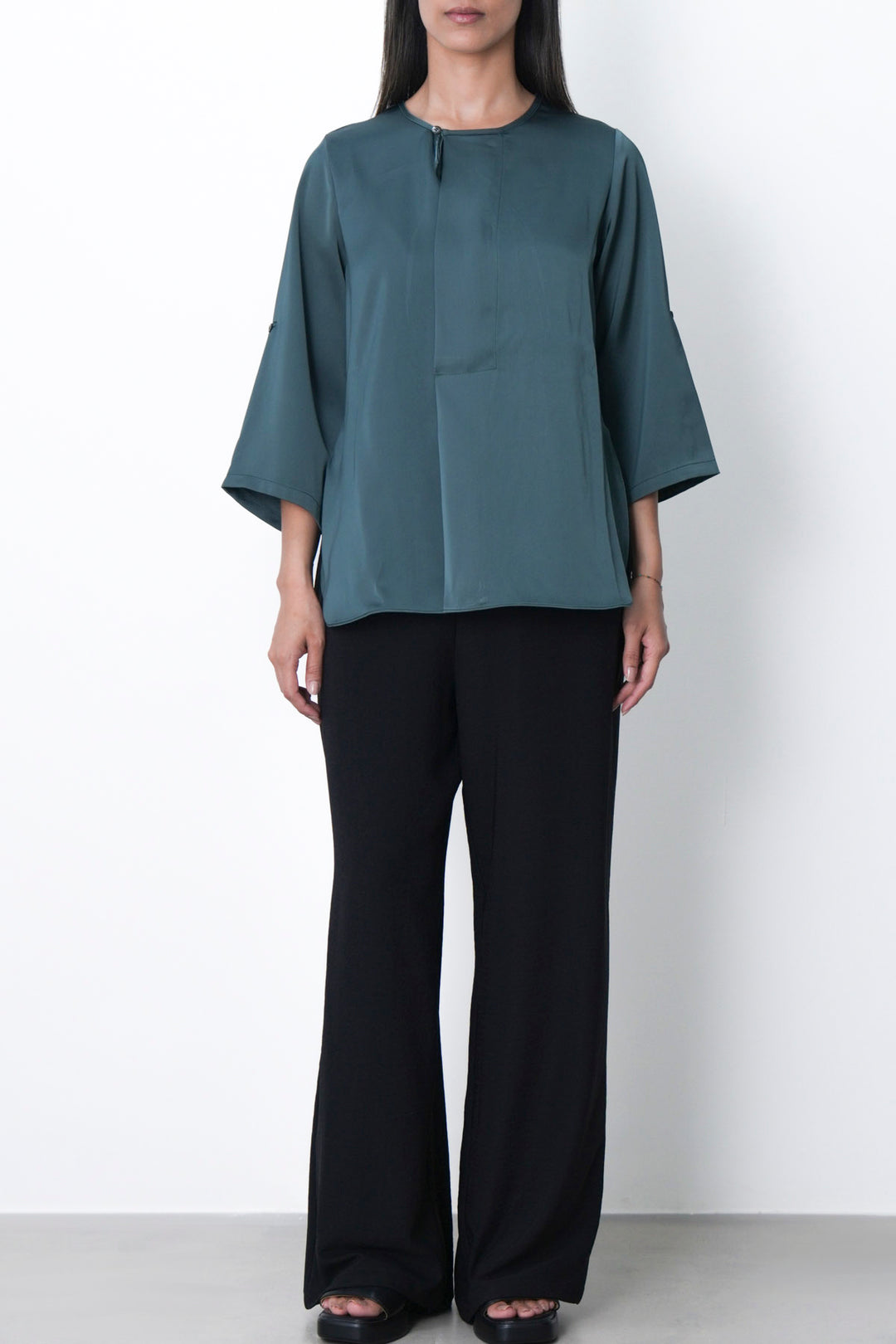 BLACK KNIT TAILORED PANTS