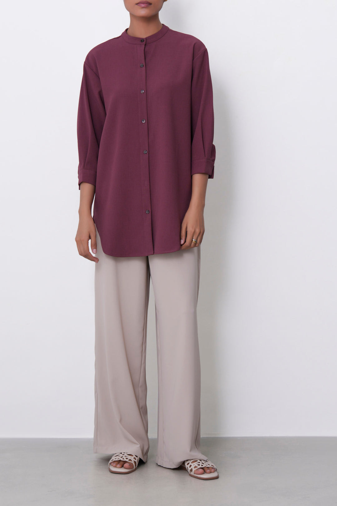 KHAKI KNIT TAILORED PANTS