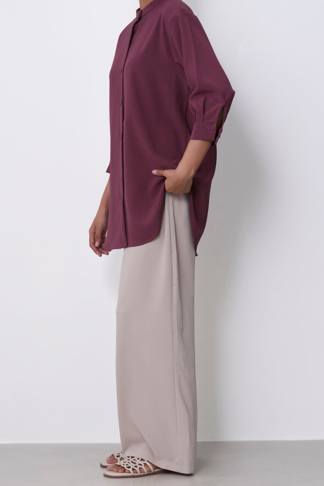 KHAKI KNIT TAILORED PANTS