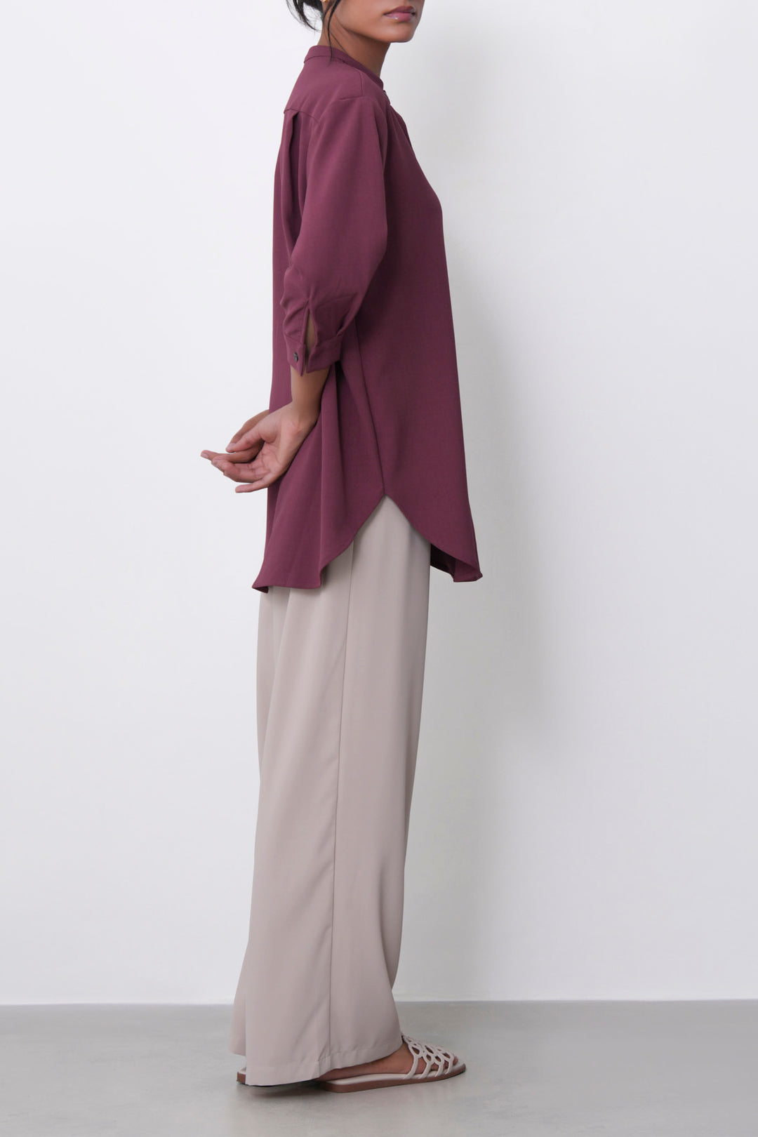 KHAKI KNIT TAILORED PANTS