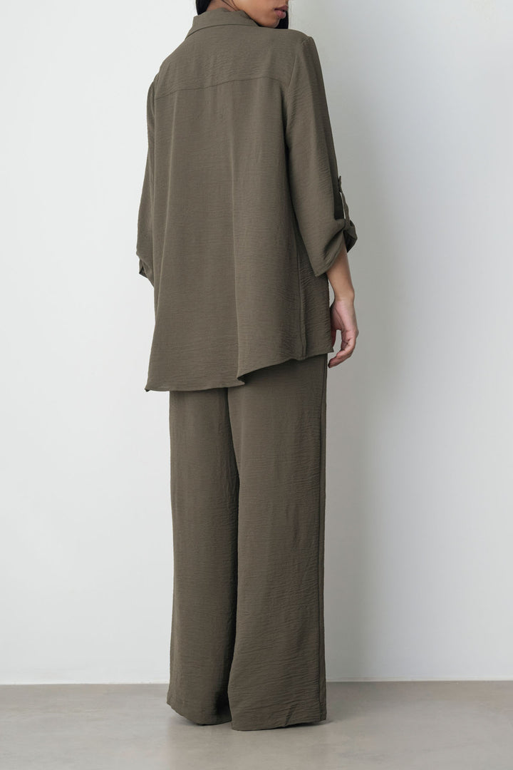 BROWN SLINKY SEAM TROUSER