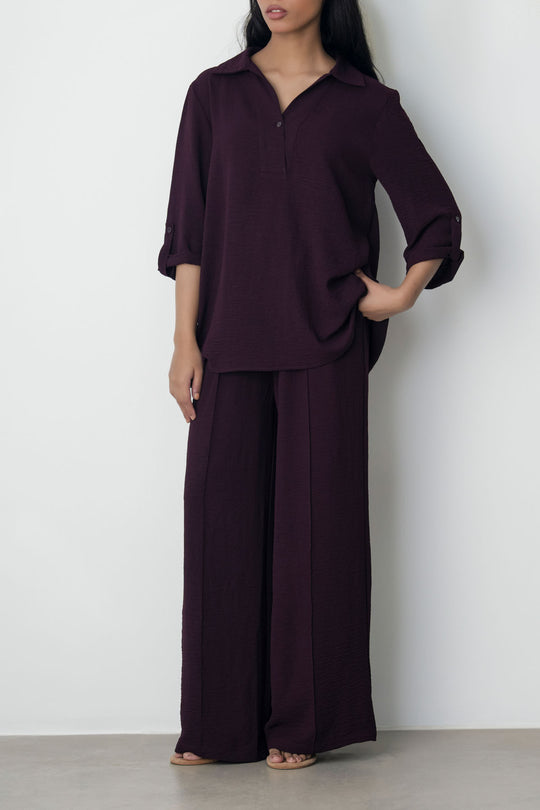 WINE SLINKY SEAM TROUSER