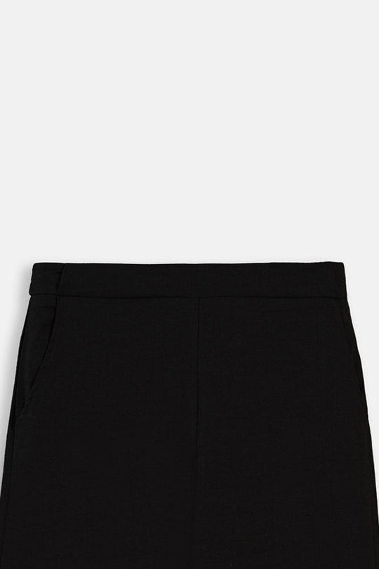 BLACK EASY CROPPED PANTS