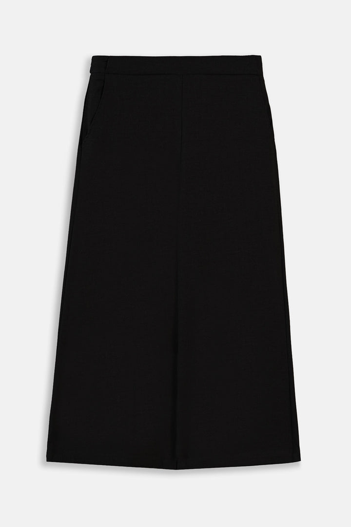 BLACK EASY CROPPED PANTS