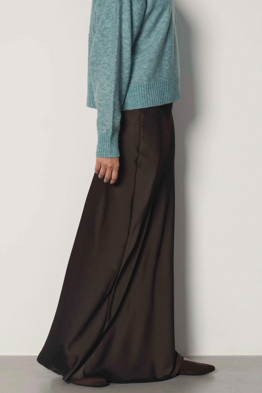 SATIN FLOOR LENGTH SKIRT