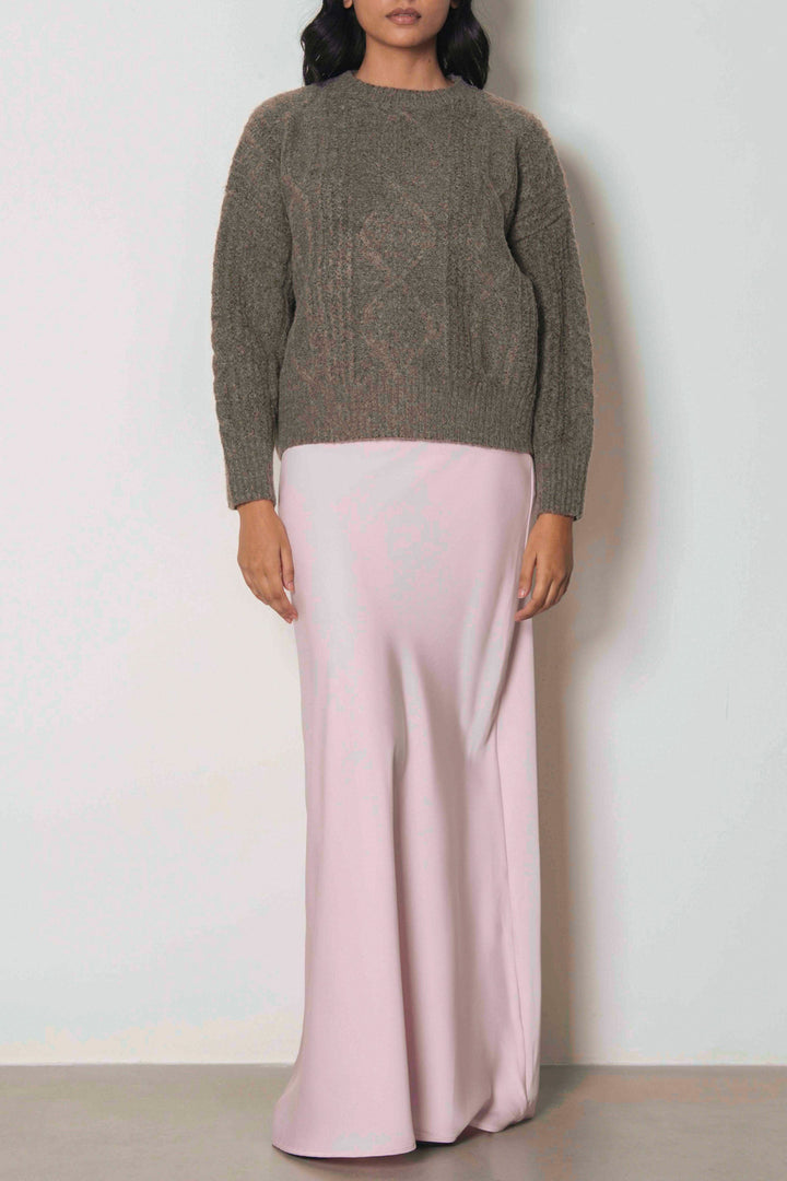 SATIN FLOOR LENGTH SKIRT