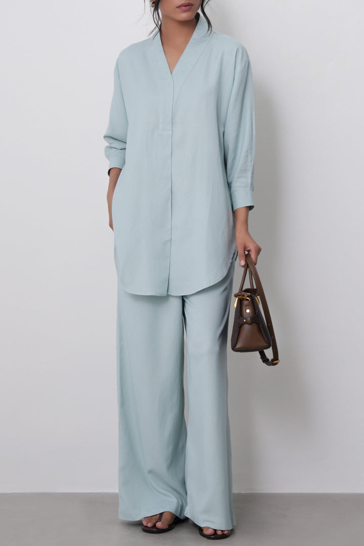 AQUA-STRAIGHT WIDE PANTS