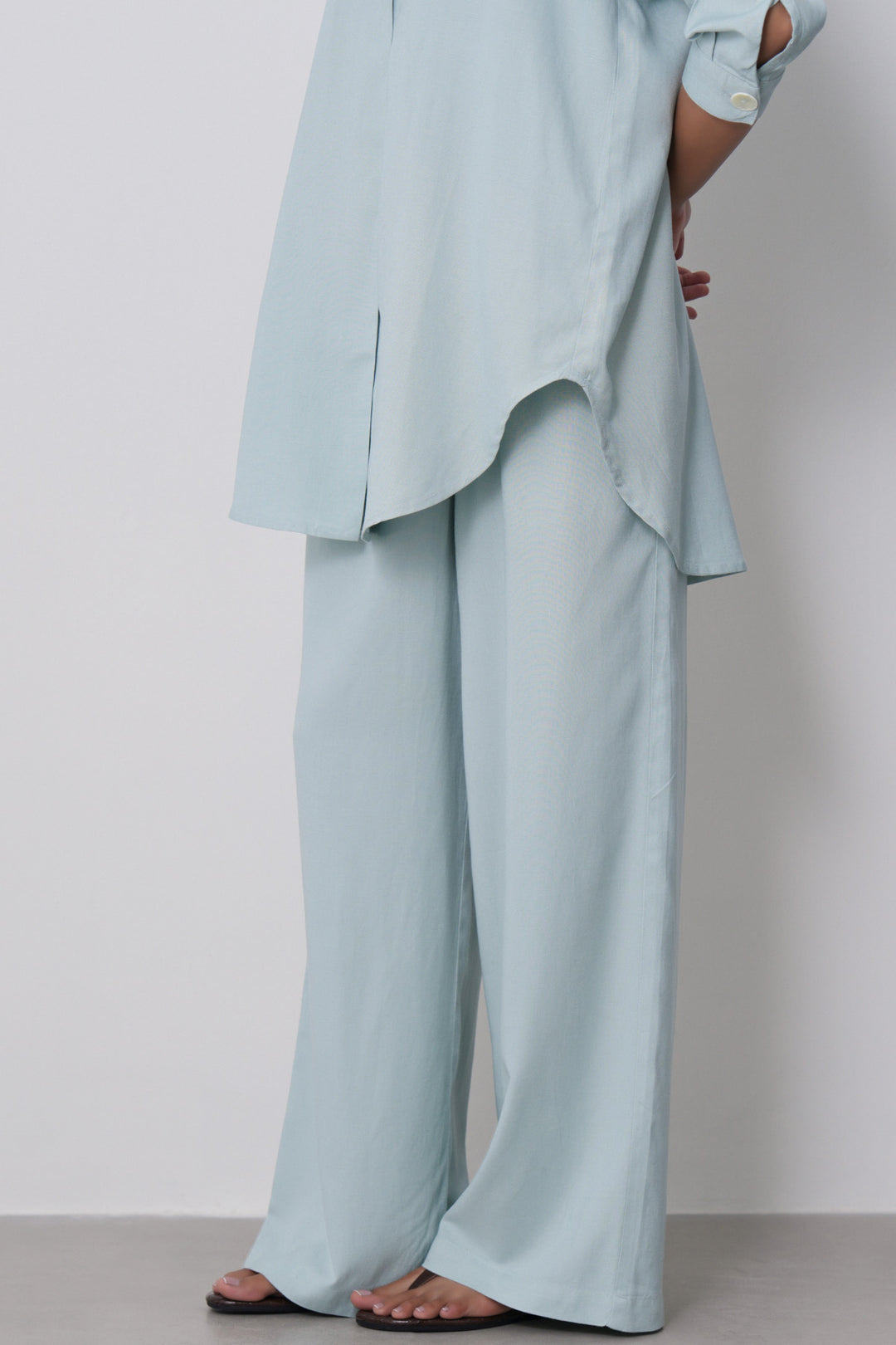 AQUA-STRAIGHT WIDE PANTS