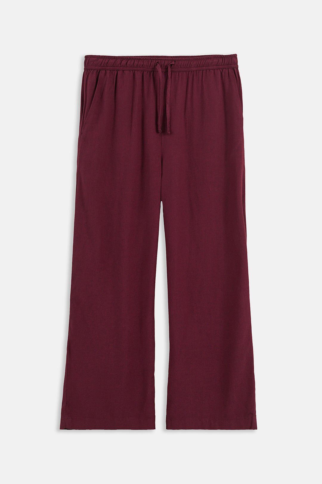 BURGUNDY STRAIGHT WIDE PANTS