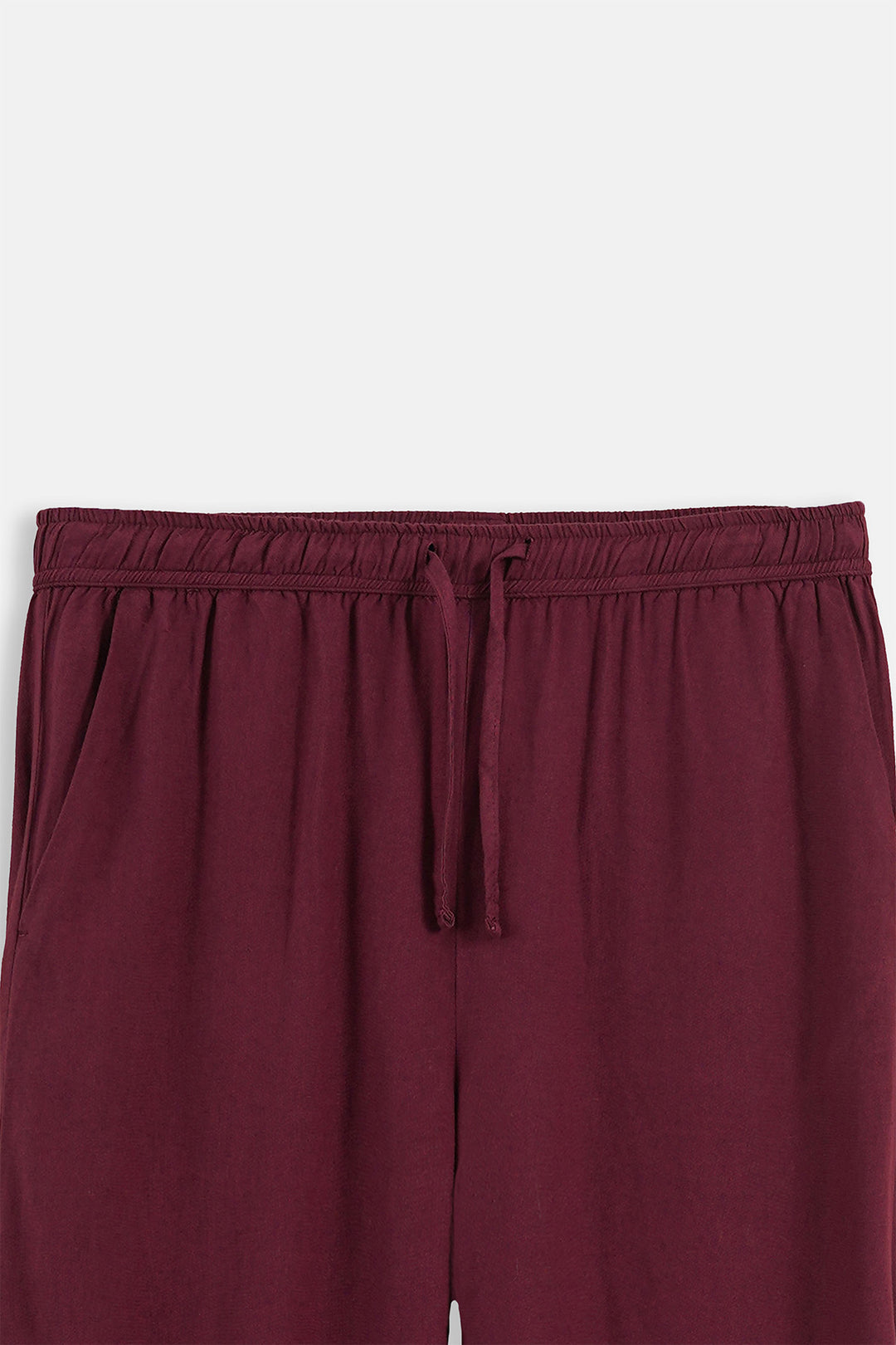 BURGUNDY STRAIGHT WIDE PANTS