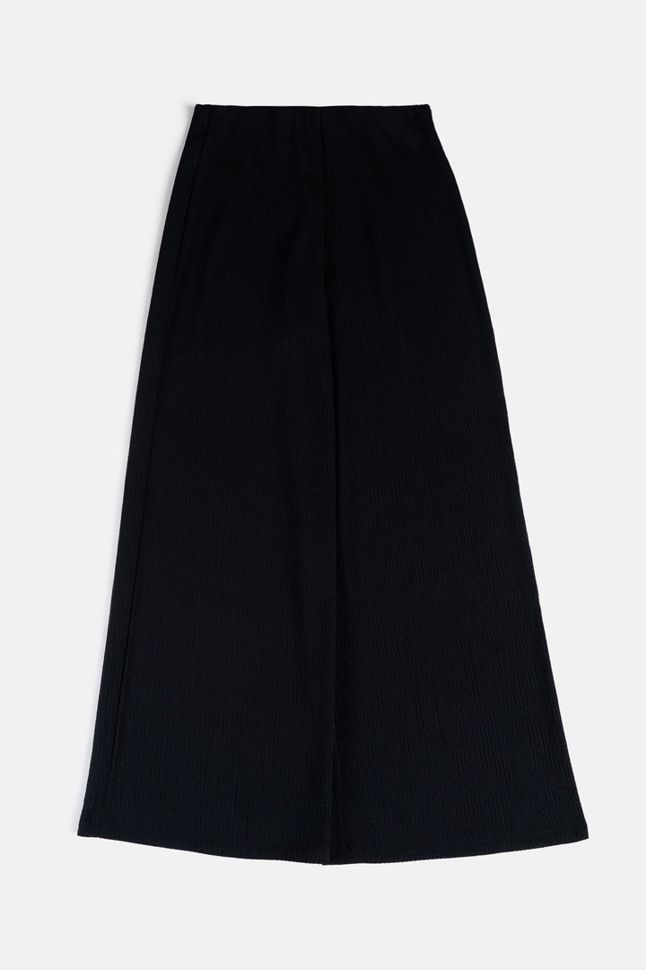 BLACK TEXTURED PANTS