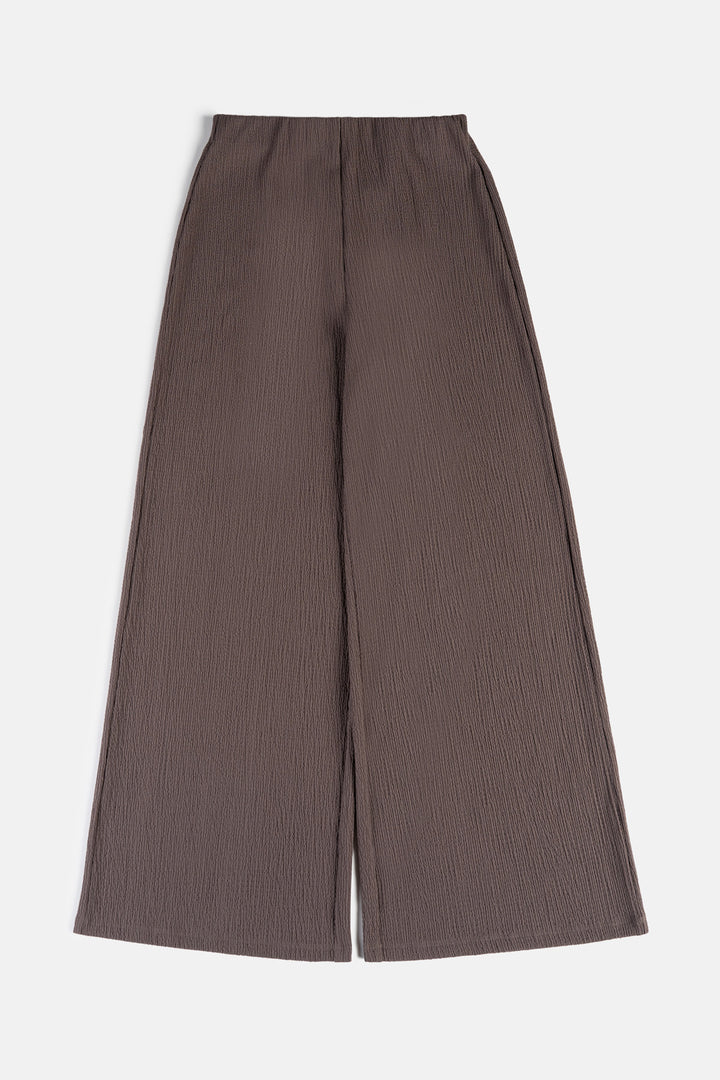 BROWN TEXTURED PANTS
