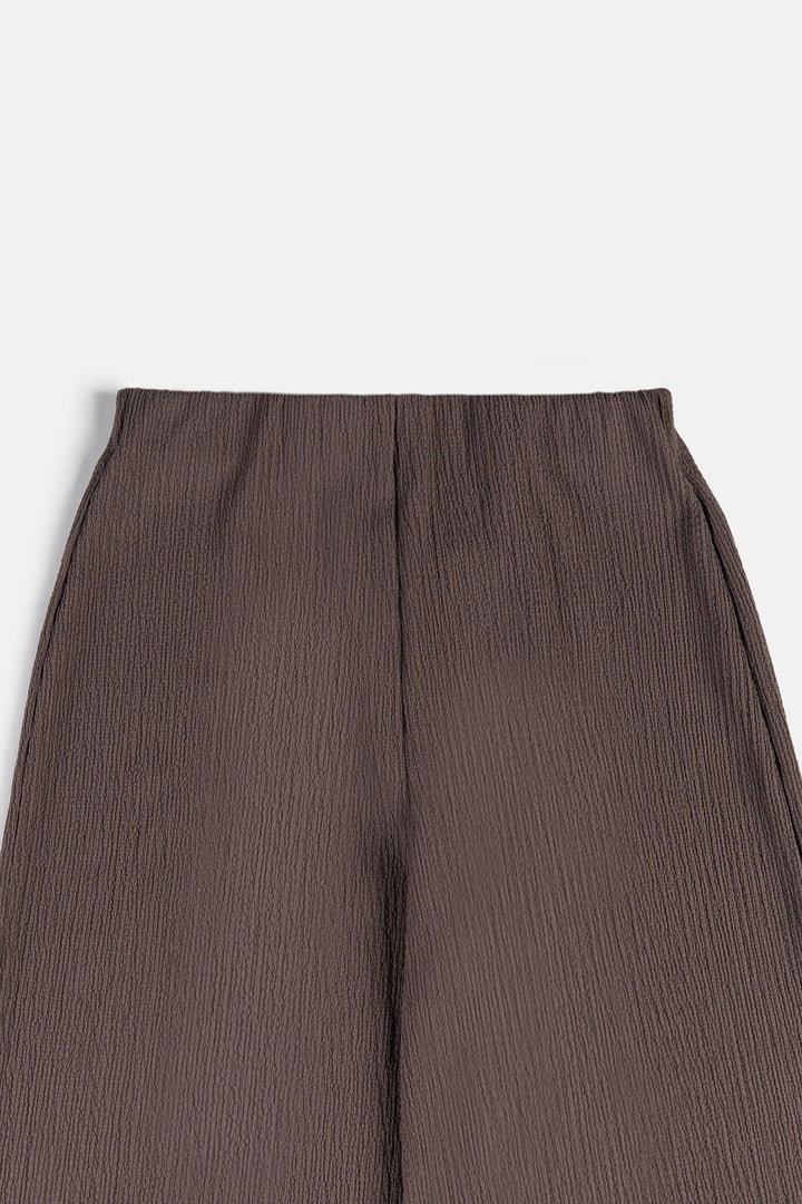 BROWN TEXTURED PANTS