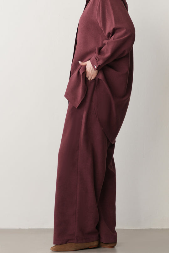 SUEDETTE WIDE PANTS