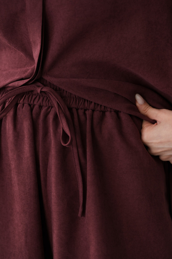 SUEDETTE WIDE PANTS