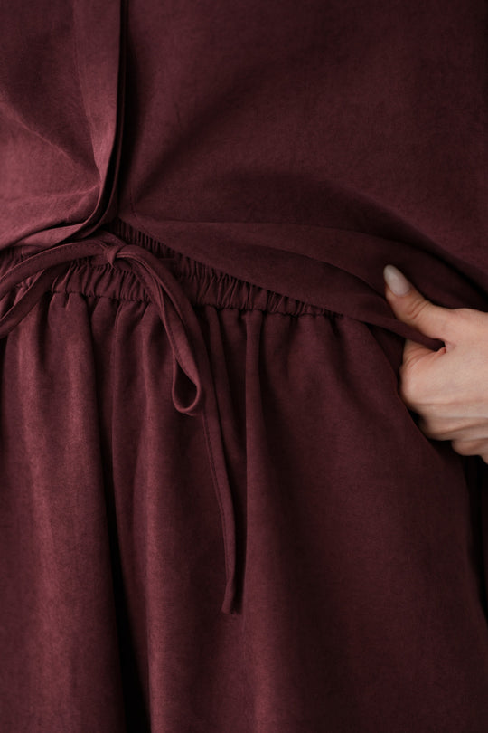 SUEDETTE WIDE PANTS
