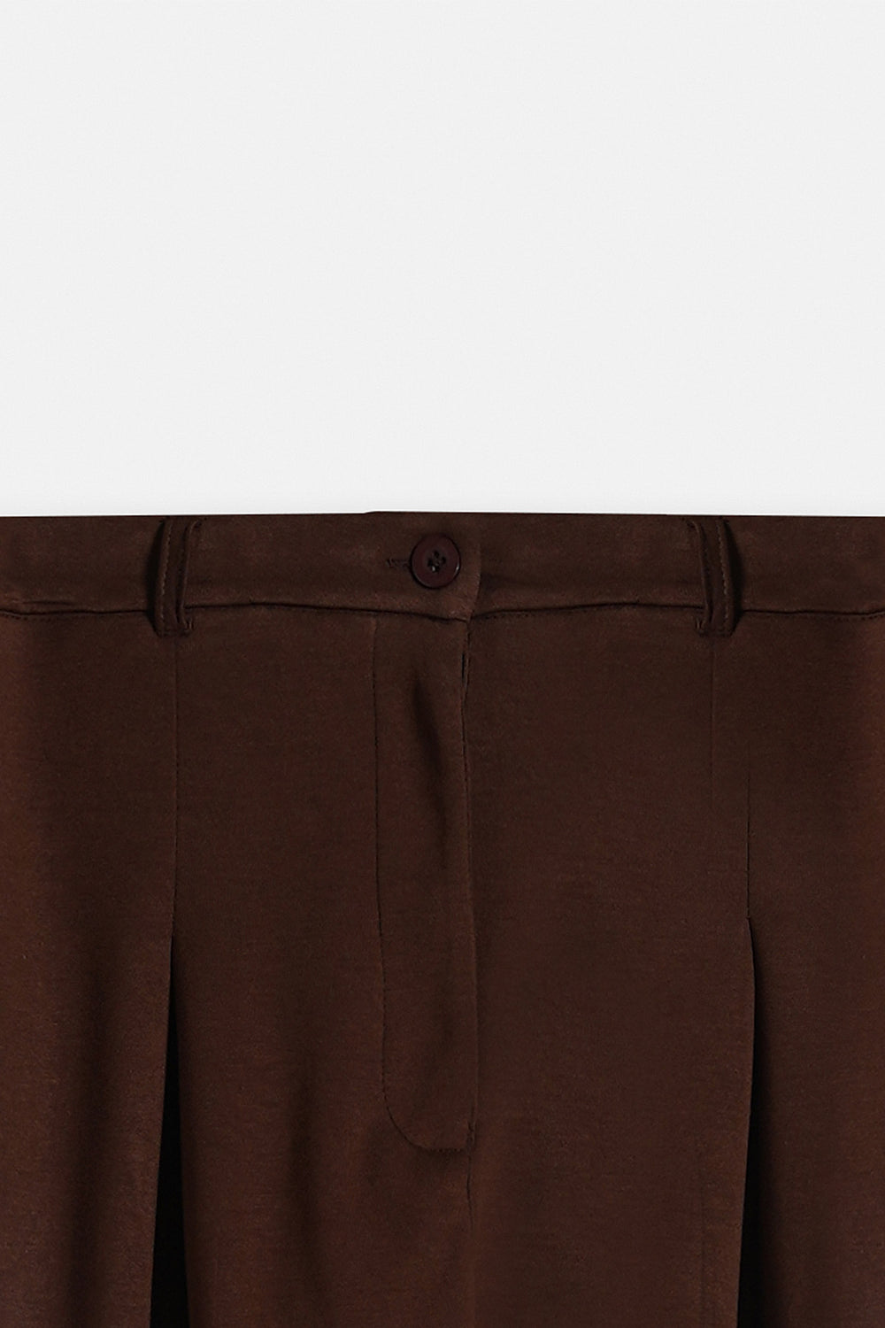 BROWN BOX PLEAT PANTS