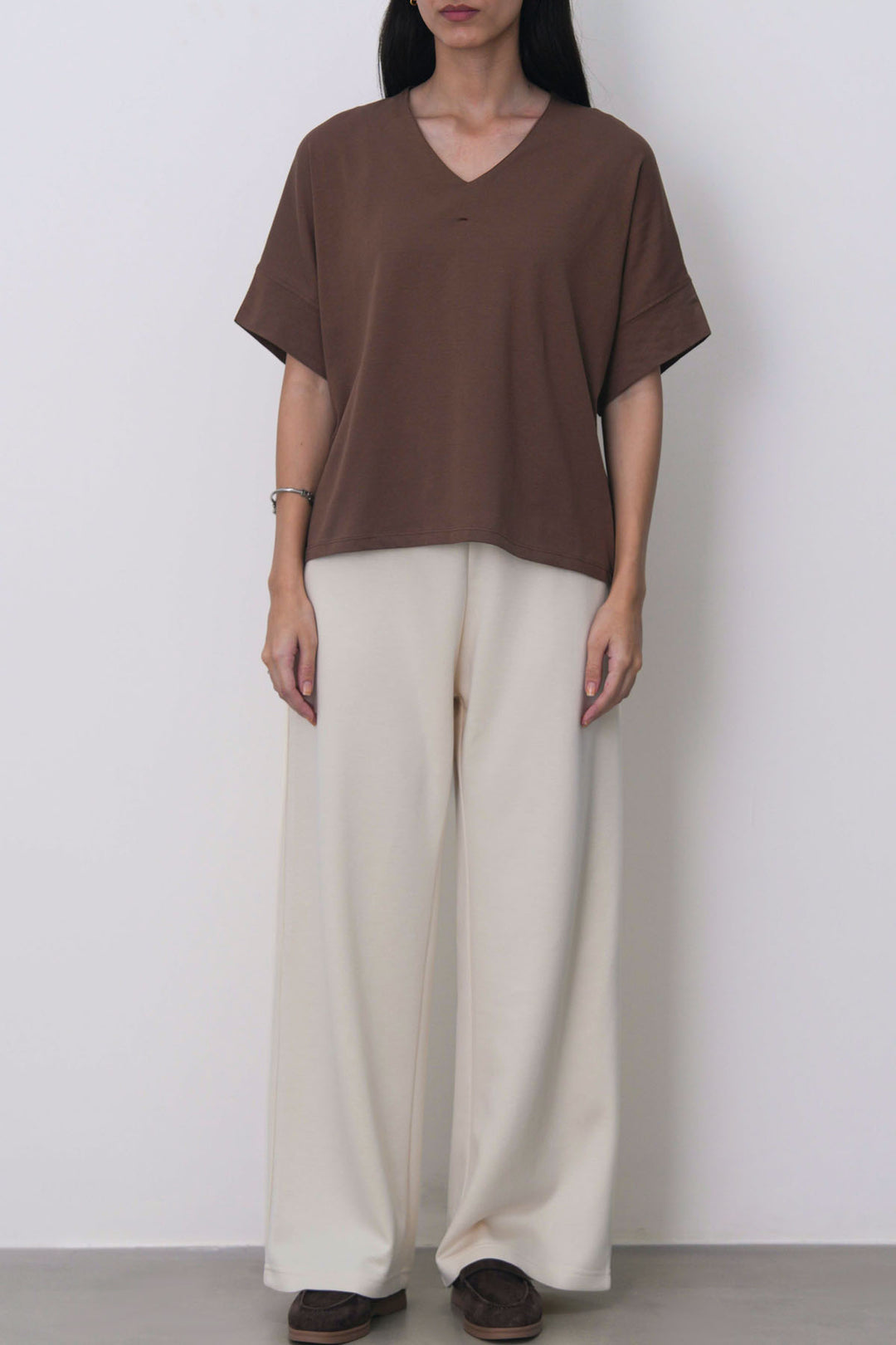 IVORY STRAIGHT-LEG PANTS