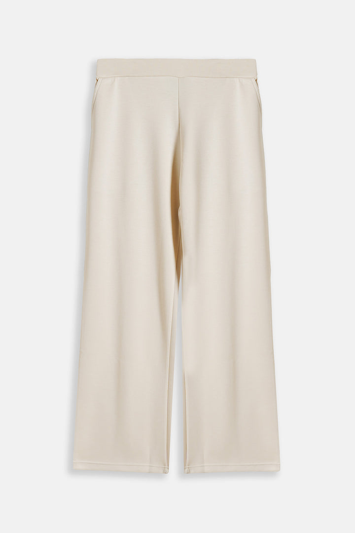 IVORY STRAIGHT-LEG PANTS