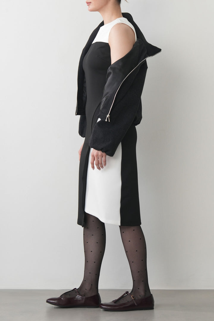 COLOR-BLOCK MIDI DRESS