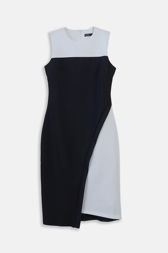 COLOR-BLOCK MIDI DRESS