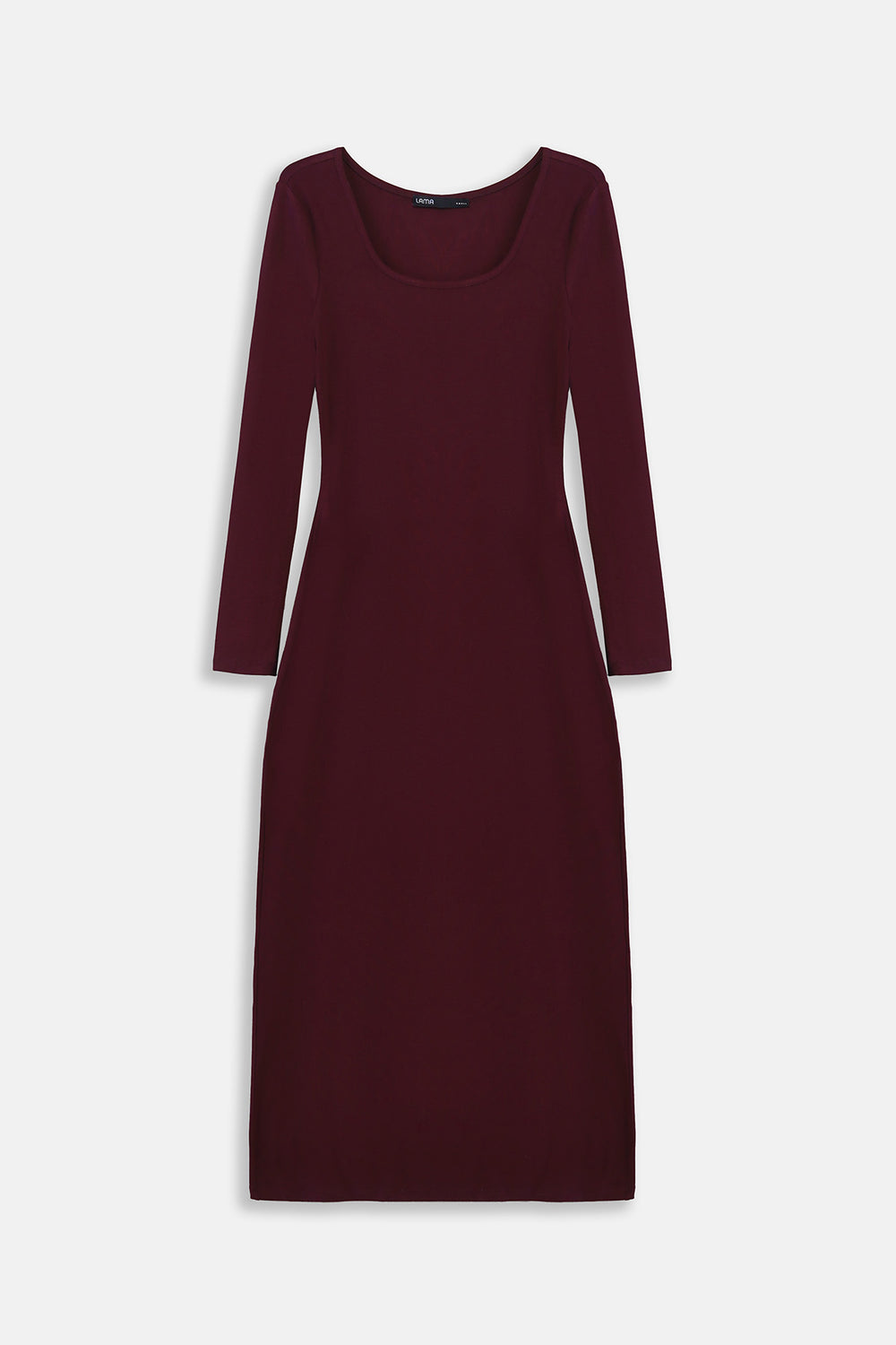 BURGUNDY SCOOP NECK DRESS