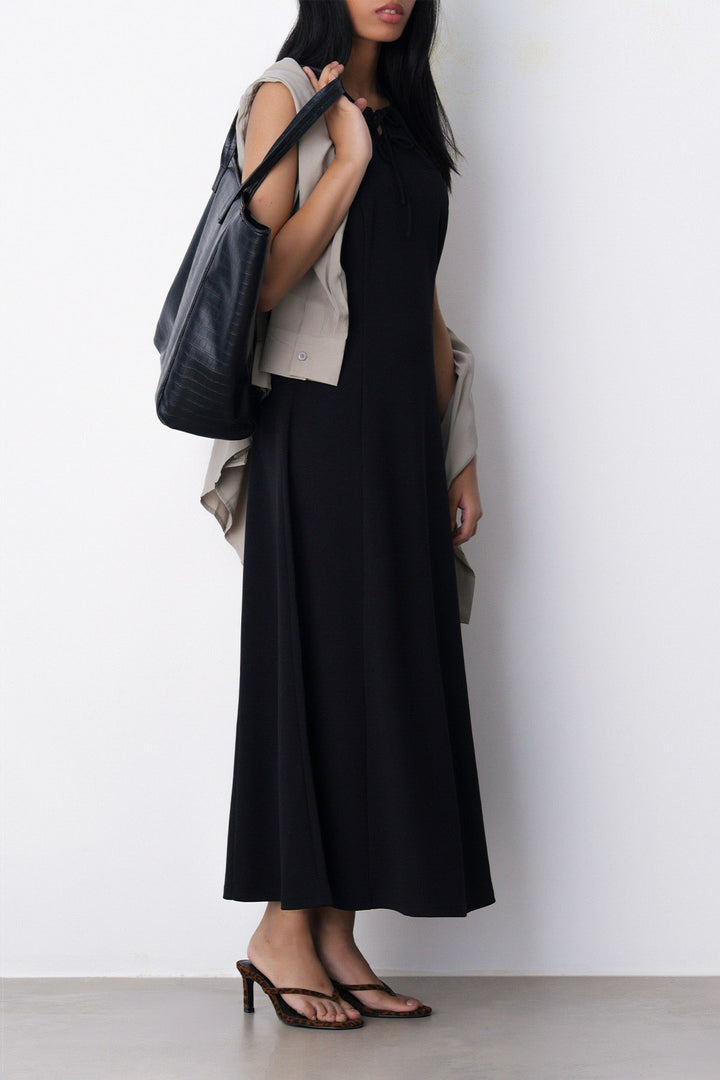 FRONT TIE NECK DRESS