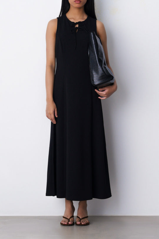 FRONT TIE NECK DRESS