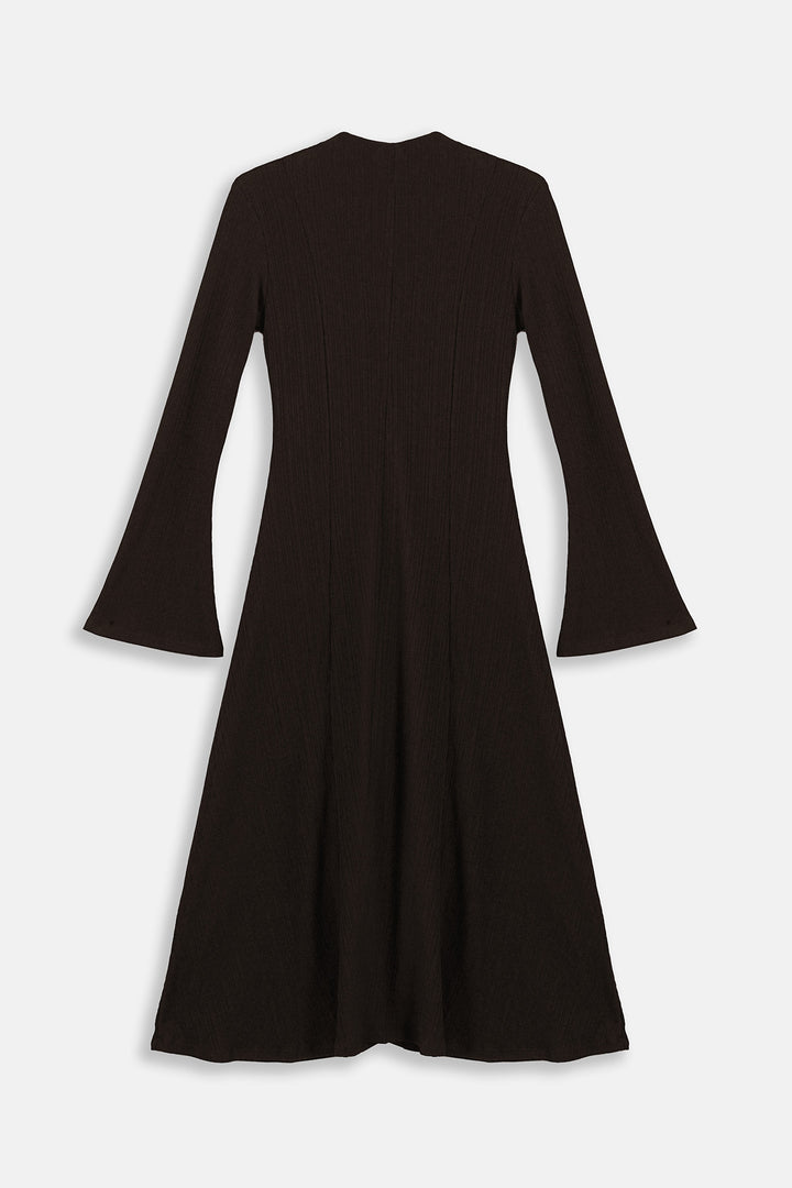 BROWN FIT & FLARE DRESS