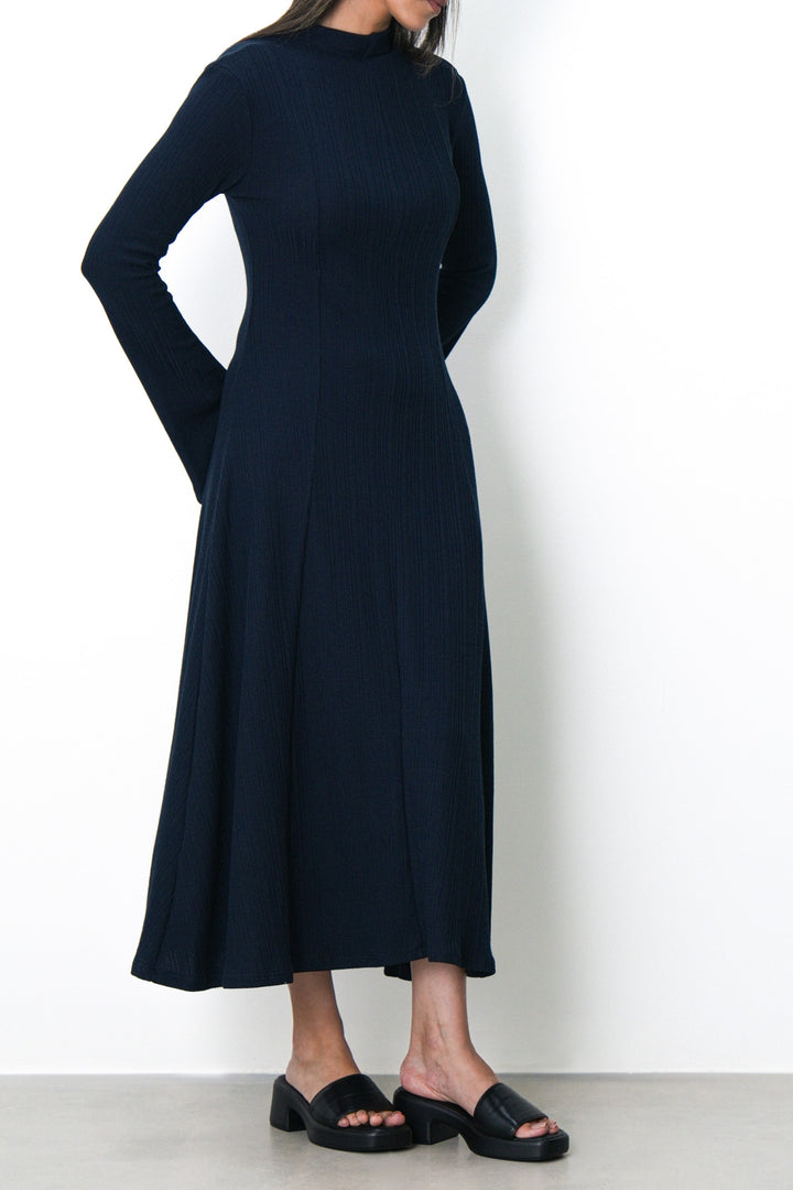 NAVY FIT & FLARE DRESS