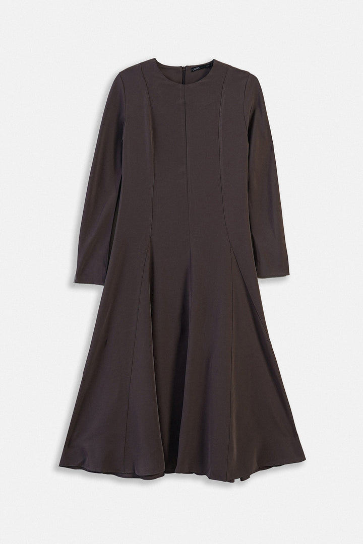 TAUPE SCULPT FLARE DRESS