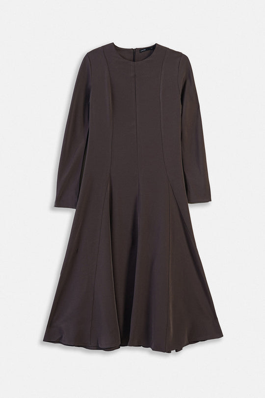 TAUPE SCULPT FLARE DRESS