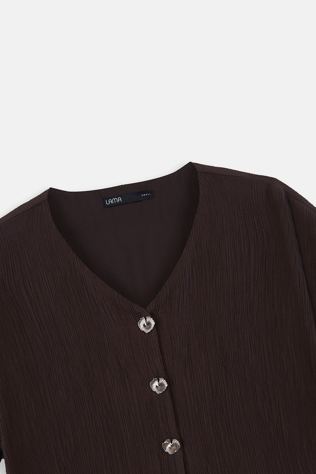 BROWN GINGKO TEXTURED BLOUSE