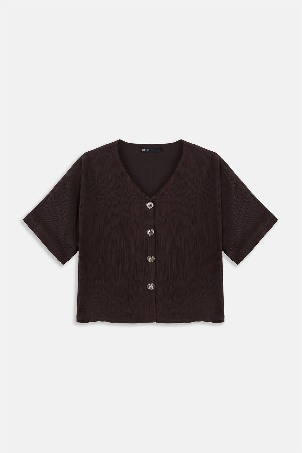 BROWN GINGKO TEXTURED BLOUSE