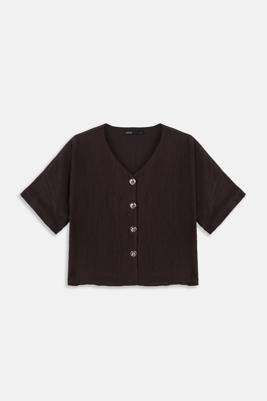 BROWN GINGKO TEXTURED BLOUSE