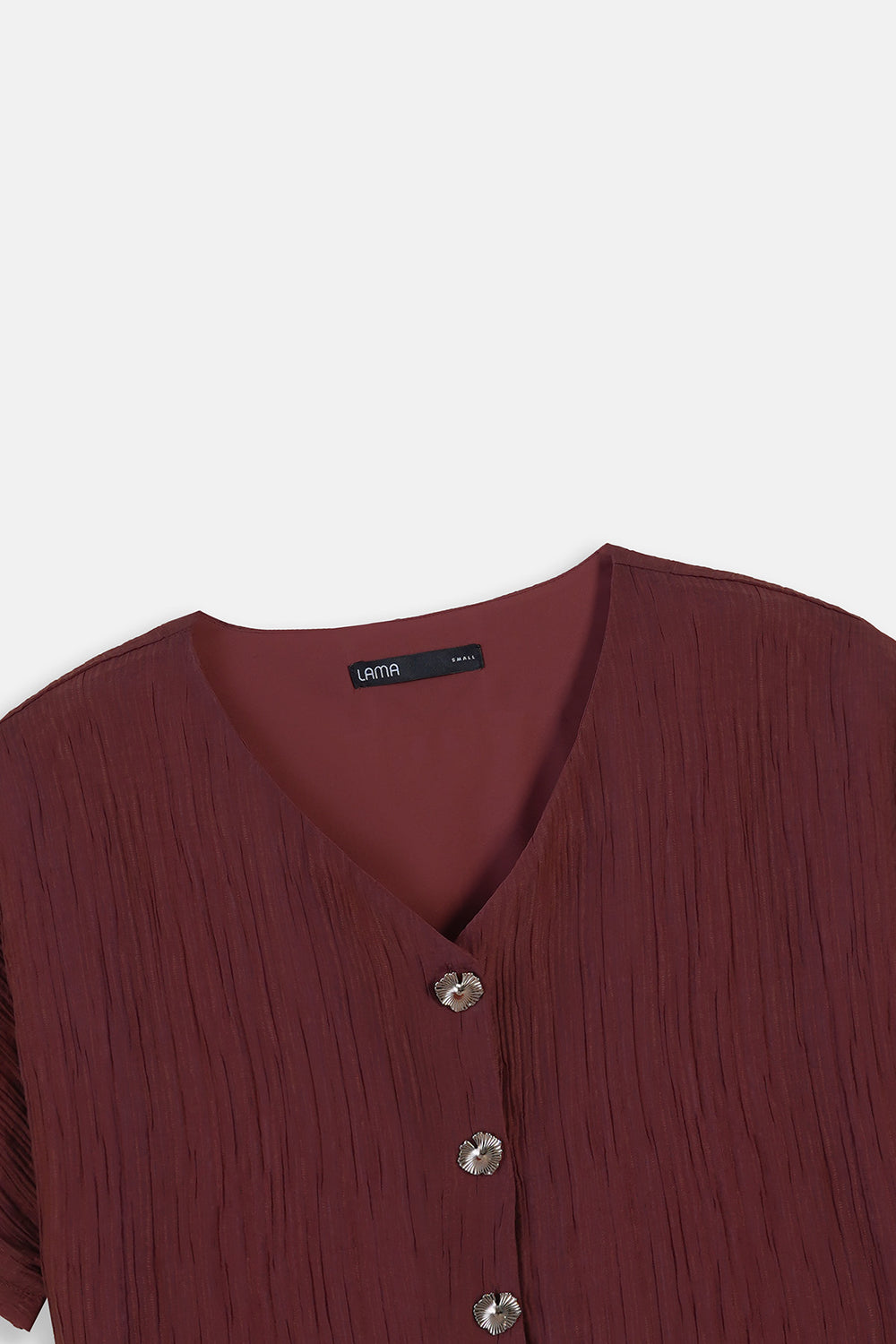 RUST GINGKO TEXTURED BLOUSE