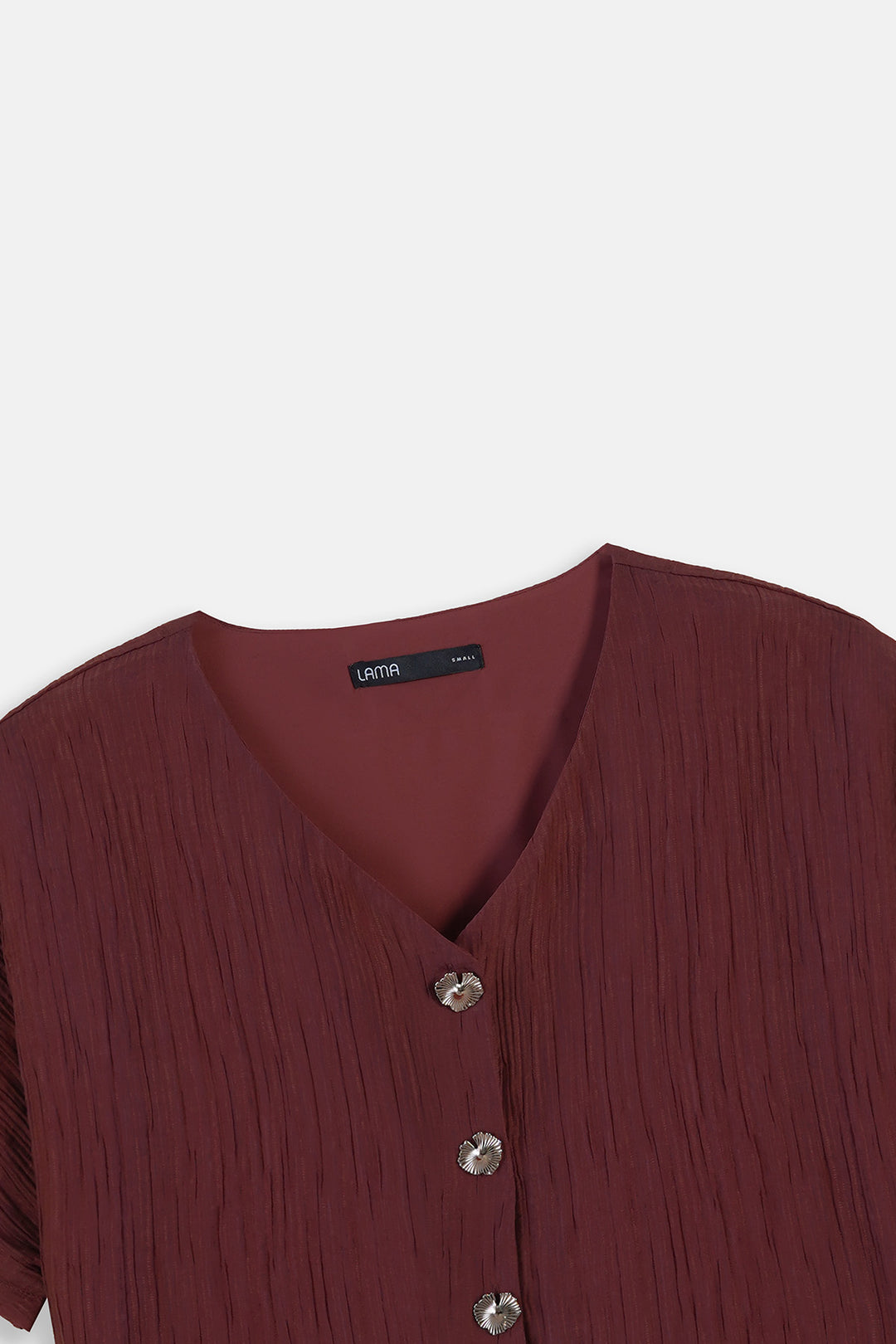 RUST GINGKO TEXTURED BLOUSE