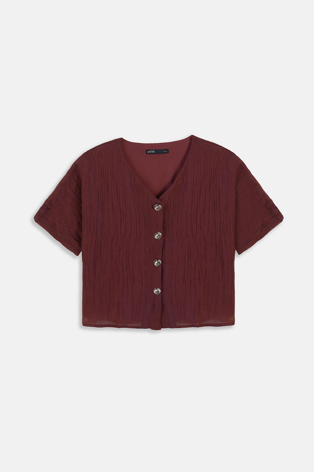 RUST GINGKO TEXTURED BLOUSE