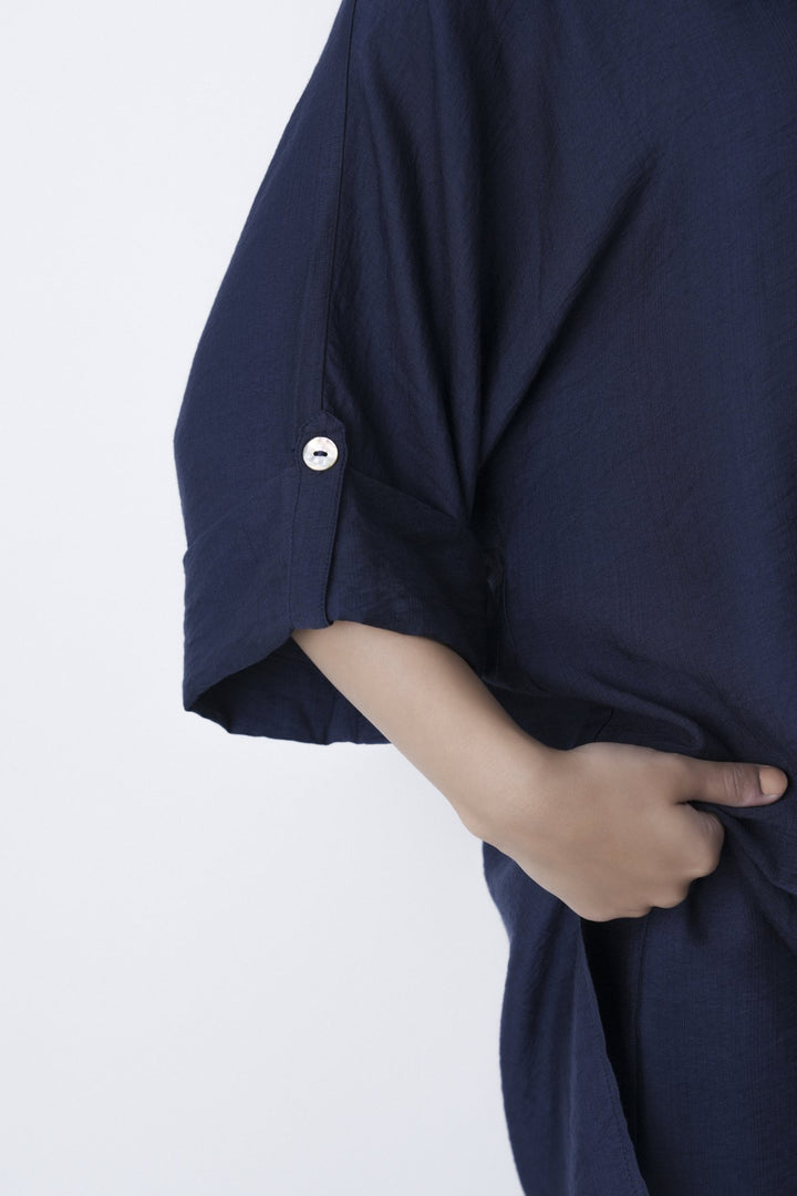 BLUE SOFT TURN UP SHIRT