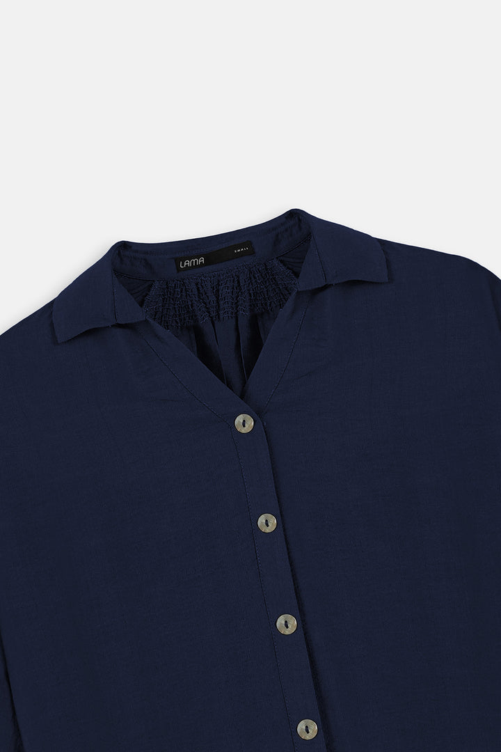 BLUE SOFT TURN UP SHIRT