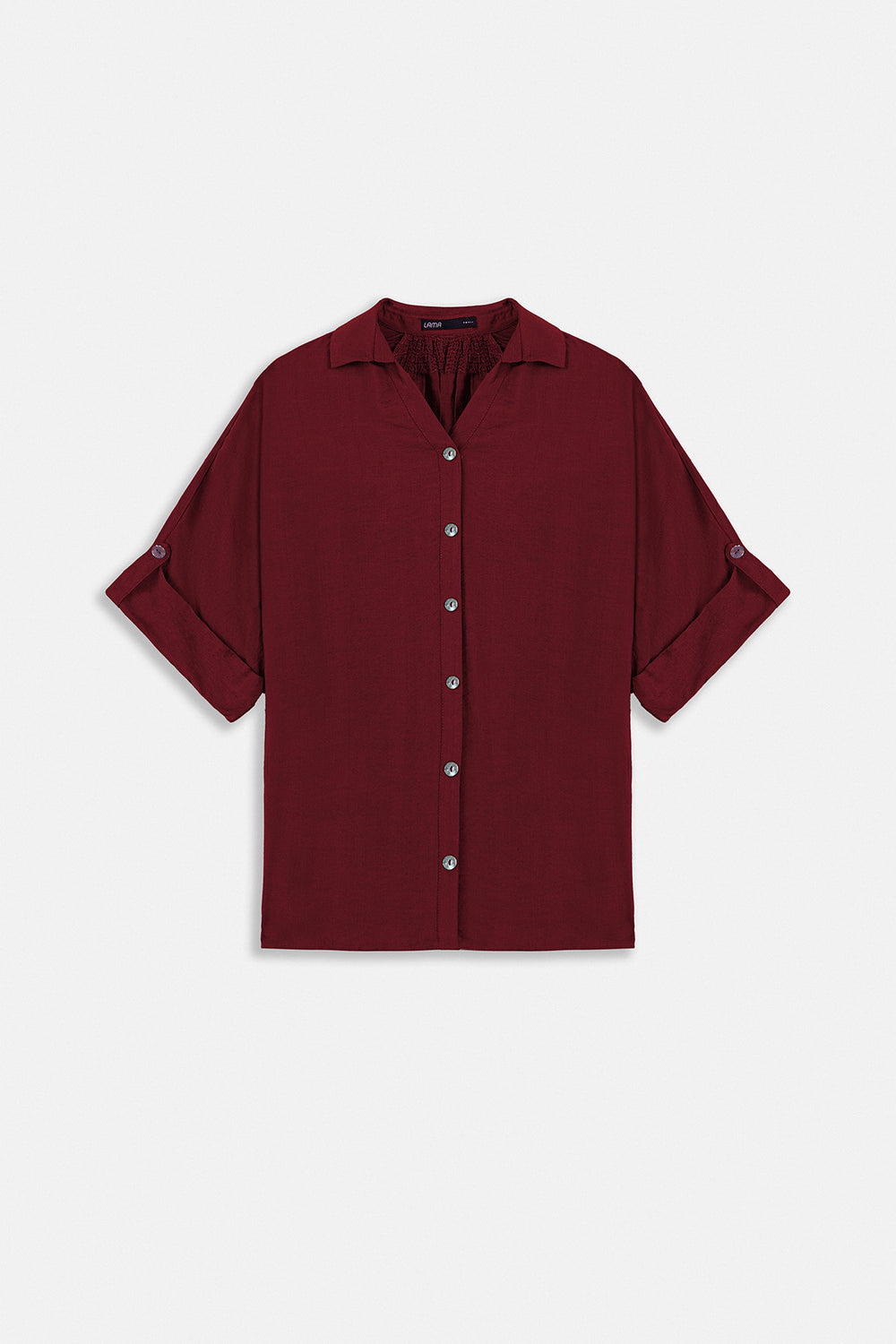 RED SOFT TURN UP SHIRT