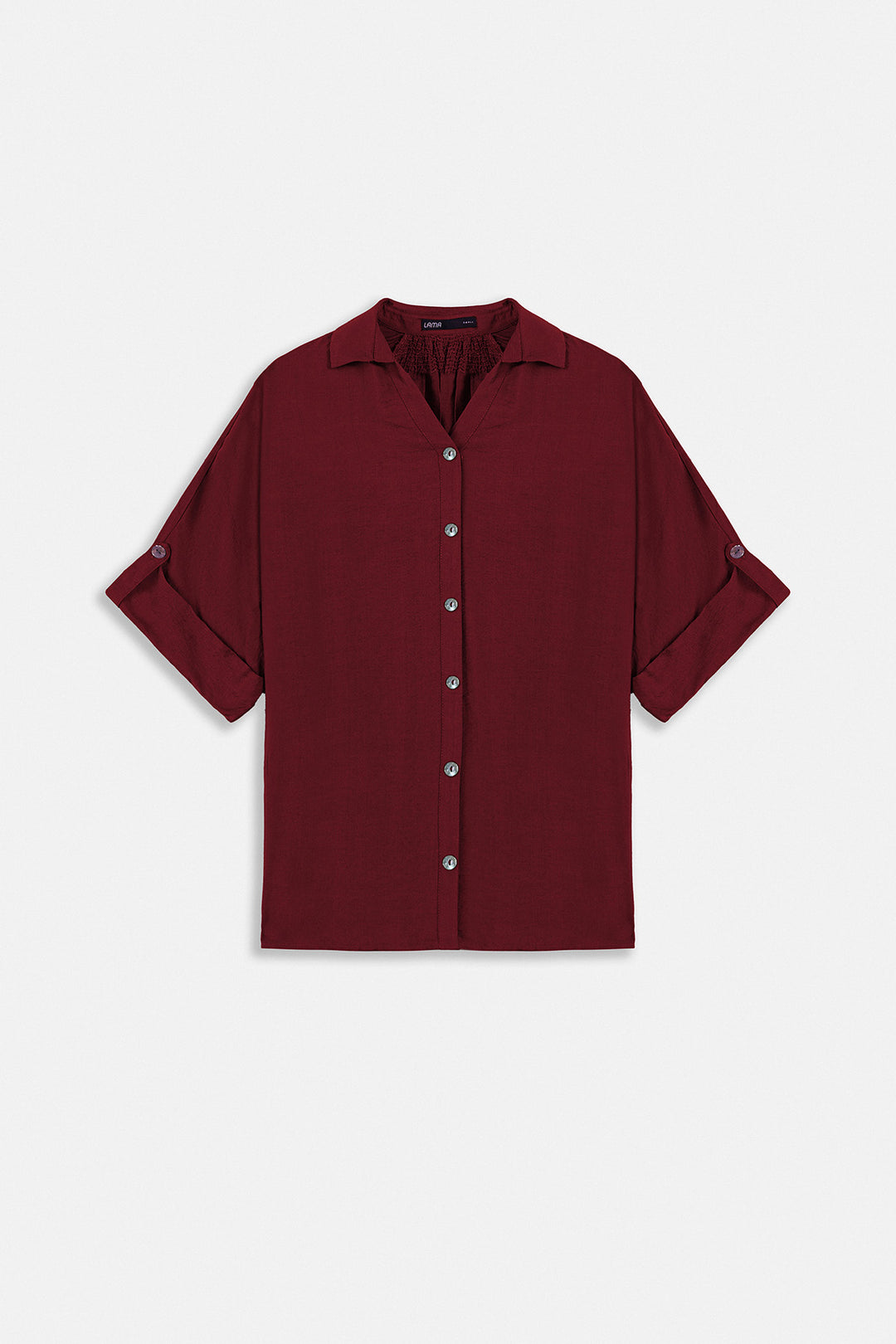 RED SOFT TURN UP SHIRT
