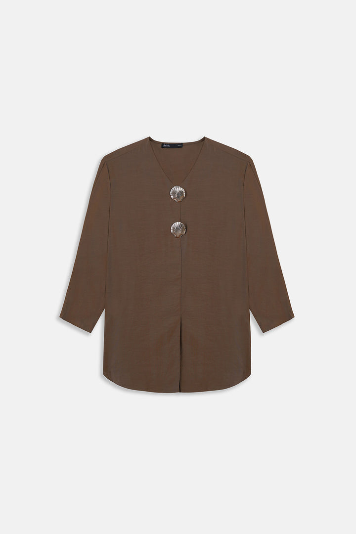 BROWN SEA TREASURES BLOUSE