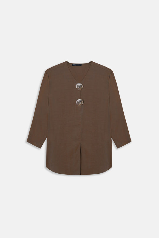 BROWN SEA TREASURES BLOUSE